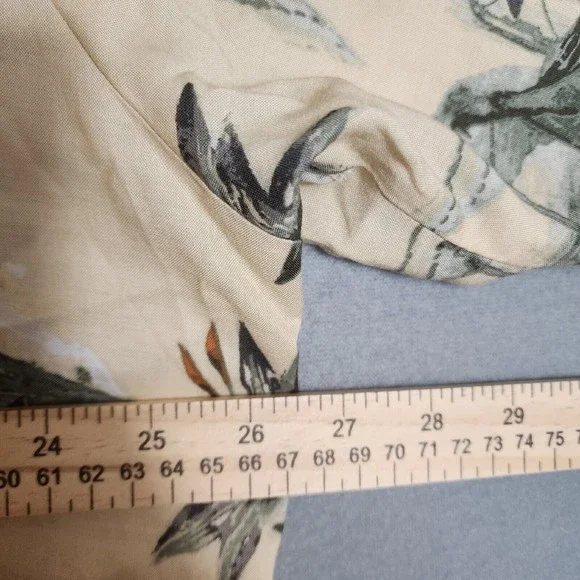 Natural Issue Mens Shirt Beige Floral Hawaiin XL Short Sleeve Button Up - Picture 10 of 16